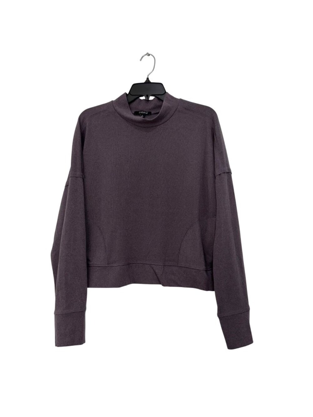 Zobha Womens Purple Mock Neck Long Sleeve Sweater Top Size Large